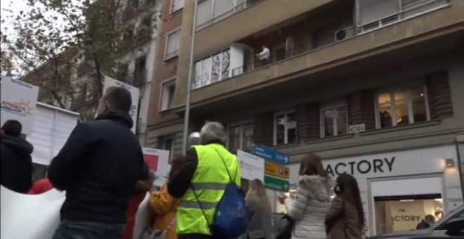 Los hosteleros se manifiestan en Madrid contra la situación del sector por la pandemia