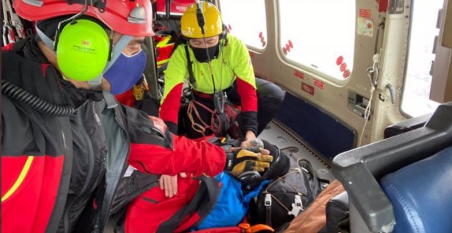 Evacuado en helicóptero un hombre lesionado en una ruta en Soba