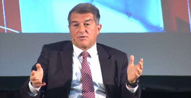 Laporta aprovechará la pancarta de los alrededores del Bernabéu para fines solidarios