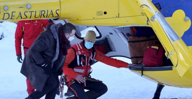 Localizado el cuerpo del operario sepultado por un alud de nieve el 1 de enero en Asturias