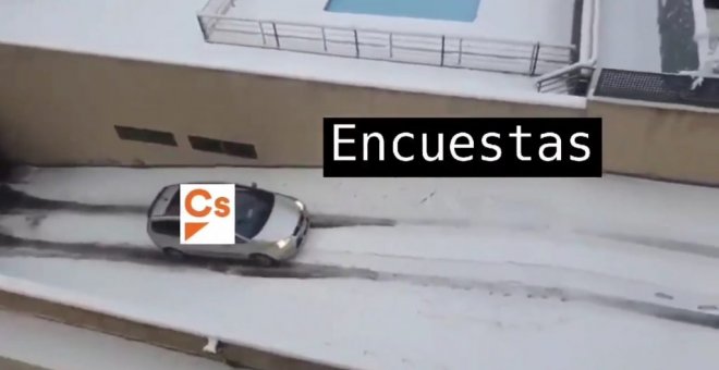 "Ya se ha dao": el vídeo viral de un coche durante la nevada que resume a la perfección la evolución electoral de Ciudadanos