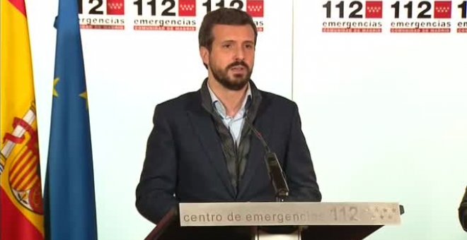 Casado pide "unidad de acción" ante los estragos de 'Filomena': "No hay colores políticos"