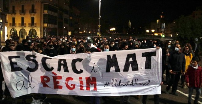 La tensió es rebaixa en l'inici de la segona setmana de protestes per l'empresonament de Hasél