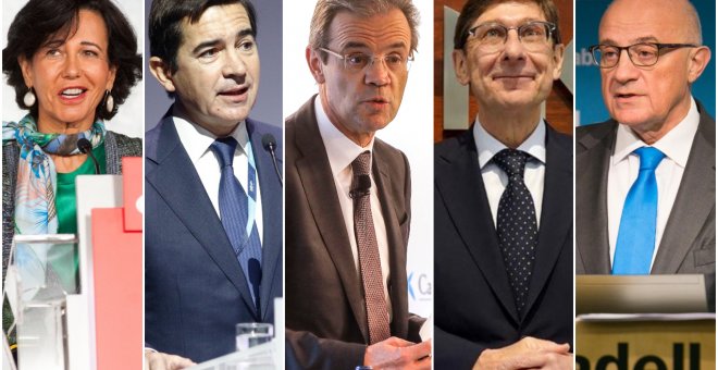 Los presidentes de los cinco mayores bancos se repartieron más de 15 millones en el año de la pandemia