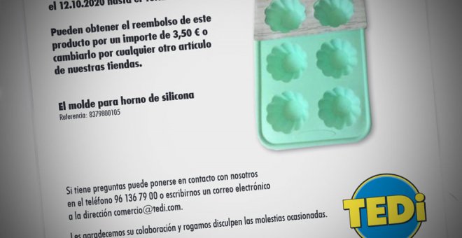 Alertan de la retirada de un molde para horno de silicona por alto contenido en ciclosiloxano vendido en TEDi