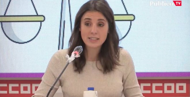 Irene Montero: "La suspensión de las manifestaciones criminaliza el feminismo"