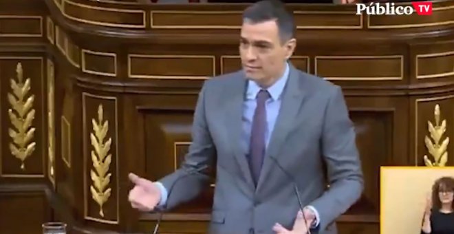 Pedro Sánchez, a Santiago Abascal: "Pensaba que venía con papeles... ¡Y viene con un adoquín!"