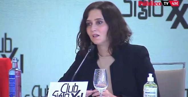 Ayuso defiende a la ultraderecha: "No he visto en Vox las barbaridades que se están cometiendo en Podemos"