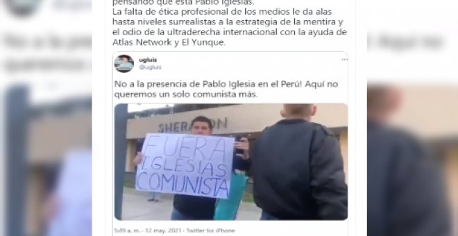 Un bulo difundido desde España sobre Iglesias acaba con una protesta en Perú por su supuesta presencia en el país