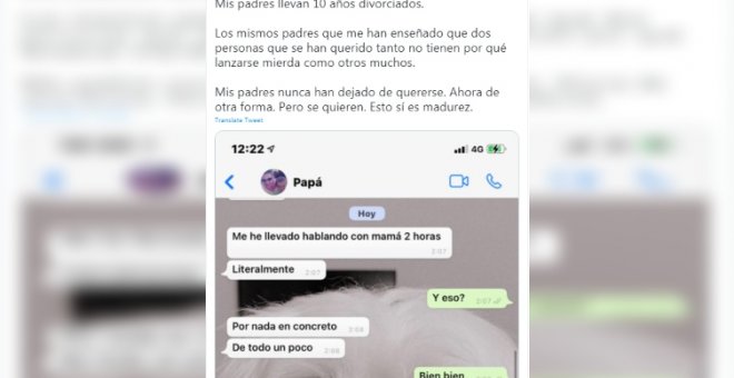 "Mis padres nunca han dejado de quererse. Ahora de otra forma": un joven habla de la relación de sus padres divorciados y los usuarios cuentan sus experiencias