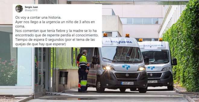 Las lágrimas tuiteras con el emocionante relato de un sanitario y lo que pasó con un niño en coma: "Sois muy, muy grandes"