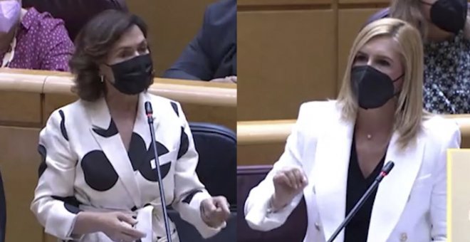 Momentos de tensión entre Carmen Calvo y Salomé Pradas por los indultos a los presos del 'procés'