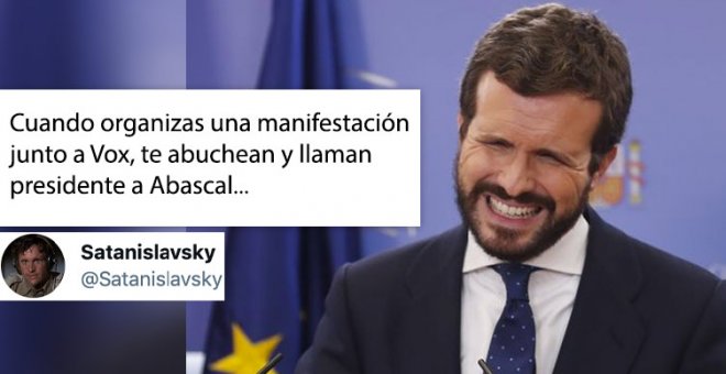 "Casado, el pagafantas de Colón": los tuiteros analizan la manifestación de las tres derechas