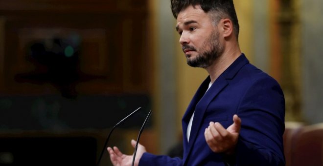 "De ganar en Catalunya a caber en una furgoneta": el mensaje de Rufián a Ciudadanos que ha hecho reír hasta a sus diputados