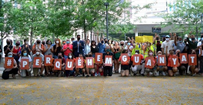 Centenars de persones demanen l'absolució de tres membres del Sindicat de Llogateres