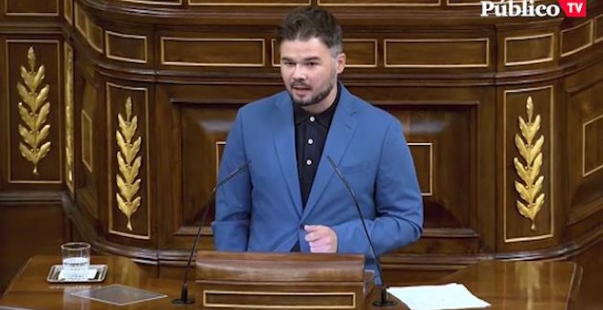 Rufián, a Sánchez, sobre el referéndum: "También dijo que no habría indultos, denos tiempo"