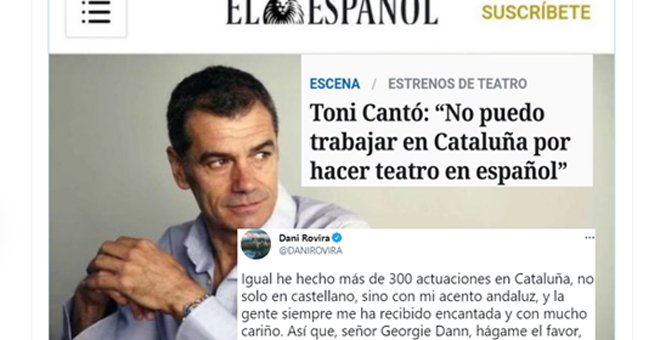 "Georgie Dann, hágame el favor": Dani Rovira desmonta a Toni Cantó con una respuesta que arrasa en Twitter