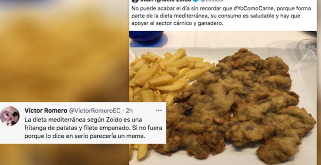 "Le ha faltado freír el plato": cachondeo supremo con la 'aportación' de Zoido al debate sobre la carne