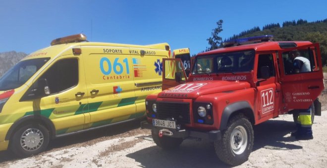 Evacuada una mujer tras sufrir una posible fractura de tobillo en una pista forestal de Cabezón de Liébana