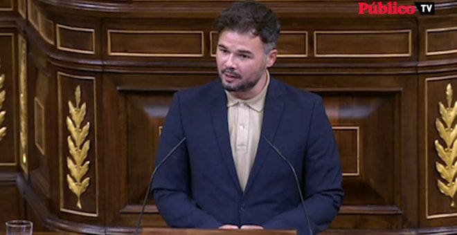 Rufián, sobre la subida de la luz: "Muchos sienten que es una estafa, y si lo parece, seguramente lo sea"