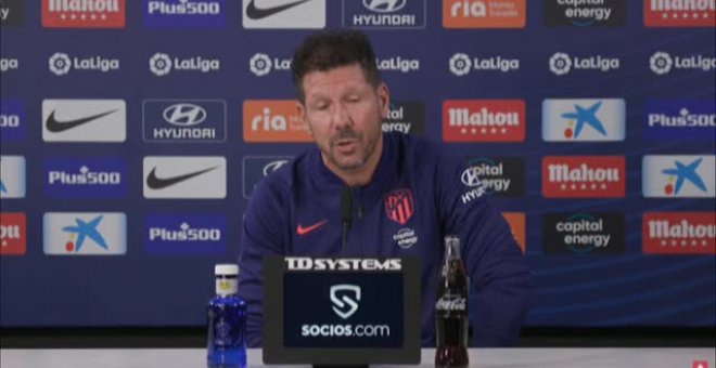 Simeone sobre los tiempos de descuento: "Los árbitros lo están haciendo bien"