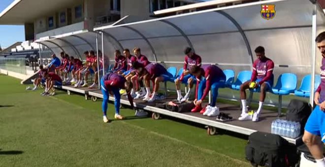 Entrenamiento de activación del Barça antes de la 'final' contra el Benfica