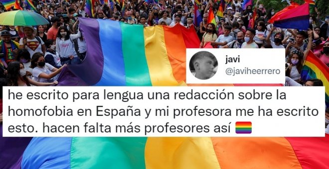 "Hacen falta más profesores así": la emocionante carta que arrasa en Twitter de una maestra a su alumno tras una redacción sobre los derechos LGTBI