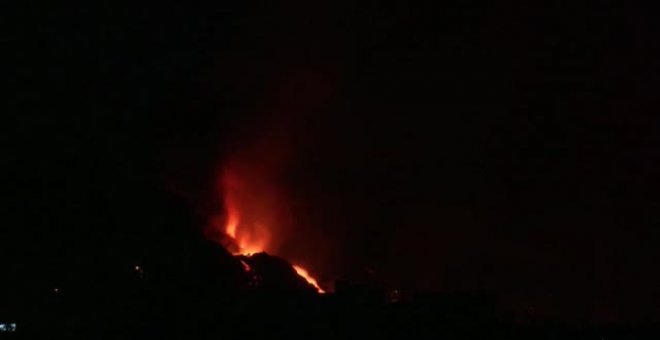 Nuevo derrumbe en el cono del volcán de La Palma