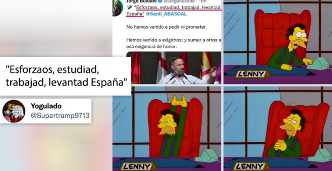 Cachondeo con el vídeo de Abascal llamando a esforzarse y trabajar: "Pero si él no ha trabajado en su vida, Hulio"