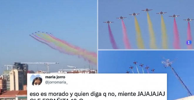 "Un aplauso para la persona que les ha colado el humo morado": el detalle que muchos han señalado del desfile del 12-O