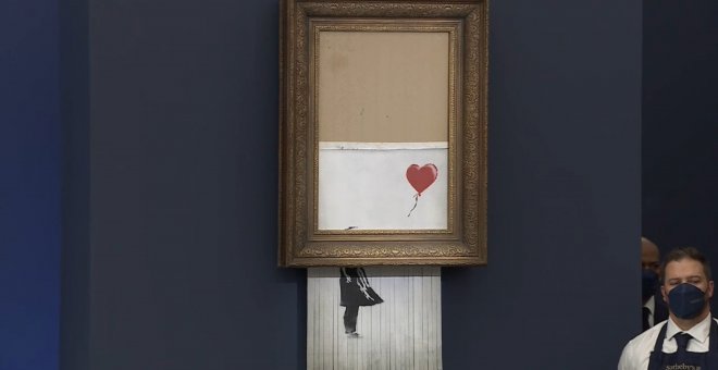 El cuadro destruido por Banksy multiplica su valor hasta 21 millones