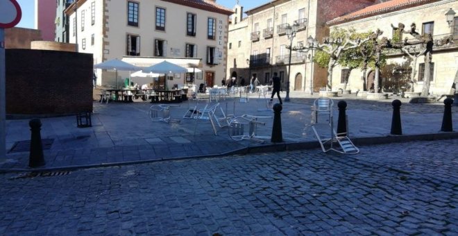 Bronca entre ultras del Sporting y el Valladolid en Cimavilla