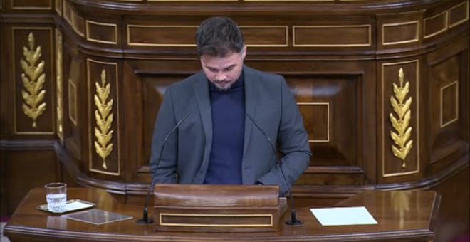 Rufián advierte al Gobierno: "No sé si les queda gasolina en los motores para tanto viaje"