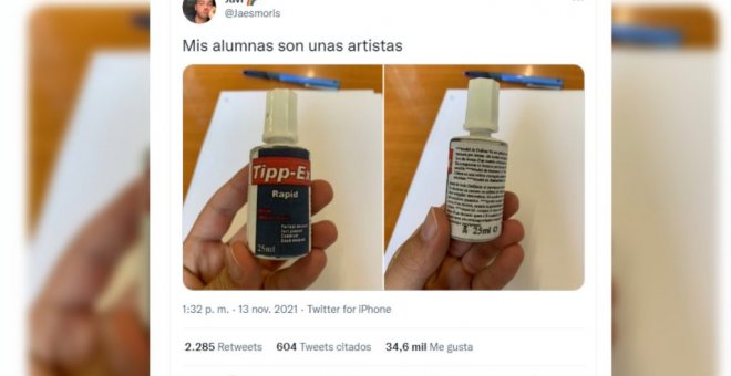 "Mis alumnas son unas artistas": la original forma de copiar en un examen que arrasa en Twitter