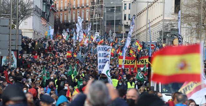 PP, Cs y Vox se suman al sector más radical y mayoritario de la Policía en la manifestación en apoyo a la 'ley mordaza'