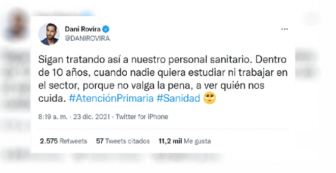 El contundente mensaje de Dani Rovira sobre la sanidad pública: "Dentro de 10 años, a ver quién nos cuida"