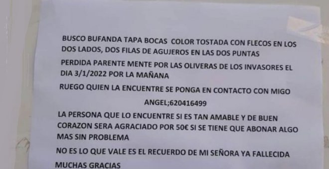 "En esto, amigos, consiste el amor": la entrañable historia de un viudo para encontrar la bufanda que le tejió su mujer