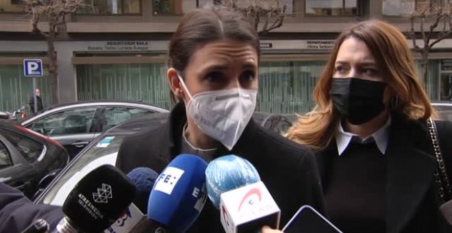 Irene Montero: "España es el país del 'no a la guerra' y apostamos por la paz"