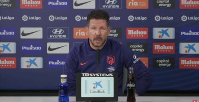 Simeone mantiene su ilusión y pide apoyo a la afición en el difícil momento que atraviesa el equipo