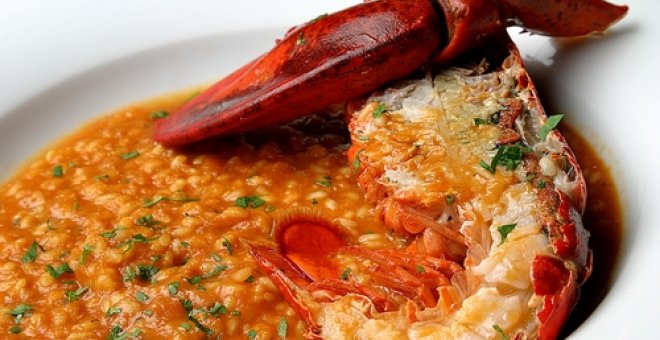 Pato confinado - Receta de arroz caldoso de bogavante