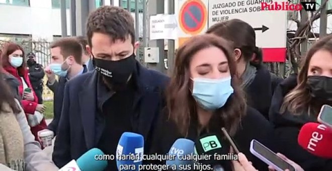 Irene Montero: "Confiamos en que se haga justicia para proteger a nuestros hijos"