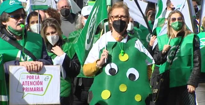 Protesta de los sanitarios ante el Ministerio de Sanidad