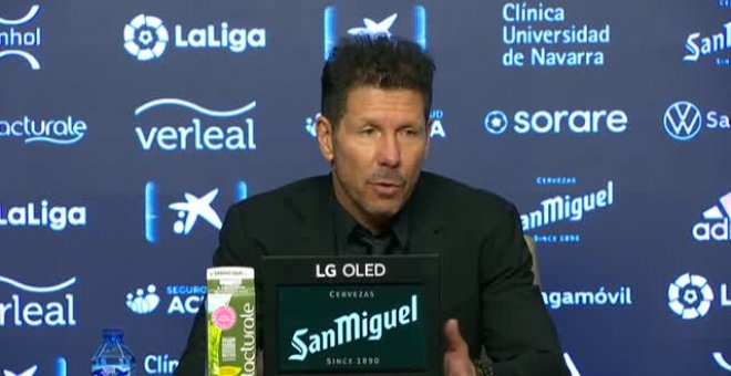 Simeone valora el triunfo en El Sadar y se muestra satisfecho tras vencer 0-3 al Osasuna