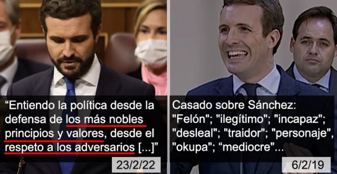 Casado habla de "respeto a los adversarios" y le recuerdan la oposición plagada de descalificaciones que ha practicado