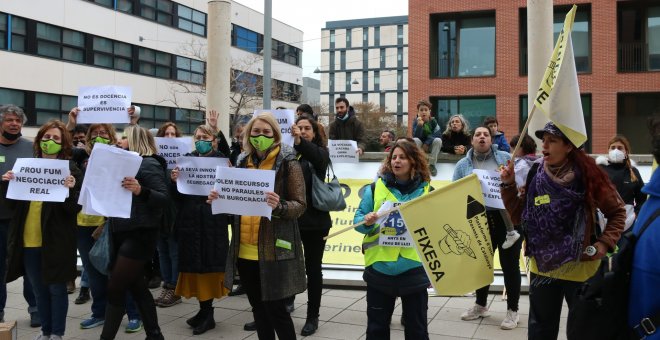 Una seixantena de docents reclamen a Aragonès una "negociació real"