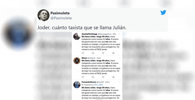 ¿Quién es Julián el taxista?: cachondeo con el mensaje contra el Gobierno que se repite en Twitter