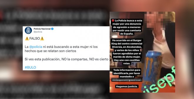 La Policía desmonta un bulo de la ultraderecha sobre una supuesta agresión "por vestir una camiseta de España"