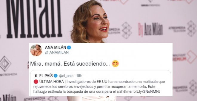 La emocionante reacción de Ana Milán al descubrimiento de un posible tratamiento para el alzhéimer: "Mira, mamá. Está sucediendo..."