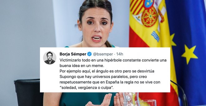 Borja Sémper quiere explicarle a Irene Montero cómo se vive la menstruación y se lleva un correctivo: "¿Cuántas veces ha tenido usted la regla?"