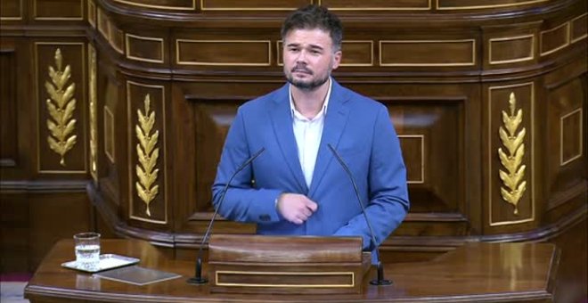 Rufián: "Hay un delincuente reincidente que se ha paseado por Galicia y Madrid este fin de semana"